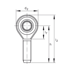 桿端軸承 GAKSR12-PS, 根據(jù) DIN ISO 12 240-4 標(biāo)準(zhǔn)，特種鋼材料，帶右旋外螺紋，免維護(hù)