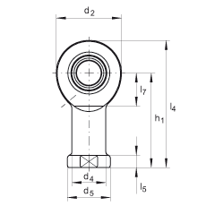 桿端軸承 GIL15-DO, 根據(jù) DIN ISO 12 240-4 標準，帶左旋內螺紋，需維護