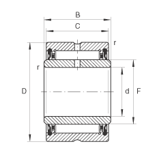 滾針軸承 NA4901-2RSR, 尺寸系列 49，兩側(cè)唇密封