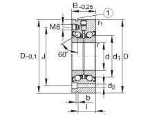 推力角接觸球軸承 ZKLF100200-2Z, 雙向，螺釘安裝，兩側(cè)間隙密封