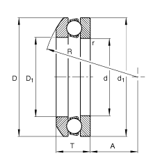 推力深溝球軸承 53312 + U312, 根據(jù) DIN 711/ISO 104 標(biāo)準(zhǔn)的主要尺寸，單向，帶球面軸承座圈和座圈，可分離