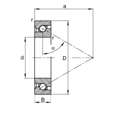 推力角接觸球軸承 BSB100150-T, 單向，接觸角 α = 60°，限制公差