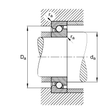 推力角接觸球軸承 BSB100150-T, 單向，接觸角 α = 60°，限制公差