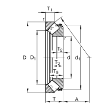 推力調(diào)心滾子軸承 29356-E, 根據(jù) DIN 728/ISO 104 標(biāo)準(zhǔn)的主要尺寸，單向，可分離