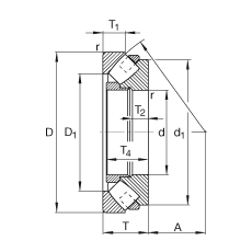 推力調(diào)心滾子軸承 29380-E-MB, 根據(jù) DIN 728/ISO 104 標(biāo)準(zhǔn)的主要尺寸，單向，可分離