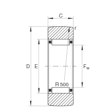 支撐型滾輪 RSTO45, 無(wú)軸向引導(dǎo)，外圈無(wú)擋邊