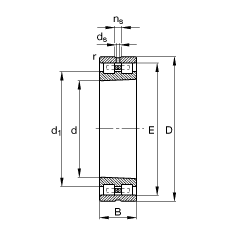 圓柱滾子軸承 NN3014-AS-K-M-SP, 根據(jù) DIN 5412-4 標(biāo)準(zhǔn)的主要尺寸, 非定位軸承, 雙列，帶錐孔，錐度 1:12 ，可分離, 帶保持架，減小的徑向內(nèi)部游隙，限制公差