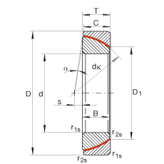 角接觸關(guān)節(jié)軸承 GE110-SW, 根據(jù) DIN ISO 12 240-2 標準，免維護