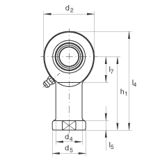 桿端軸承 GIL35-DO-2RS, 根據 DIN ISO 12 240-4 標準，帶左旋內螺紋，需維護，兩側唇密封