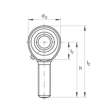 桿端軸承 GAKR22-PB, 根據(jù) DIN ISO 12 240-4 標準，帶右旋外螺紋，需維護