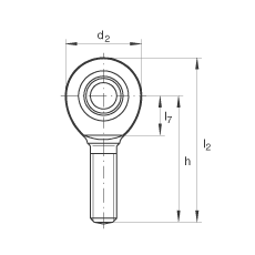 桿端軸承 GAL10-UK, 根據(jù) DIN ISO 12 240-4 標準，帶左旋外螺紋，需維護