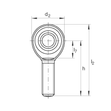 桿端軸承 GAKL5-PW, 根據(jù) DIN ISO 12 240-4 標(biāo)準(zhǔn)，帶左旋外螺紋，需維護(hù)