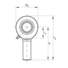 桿端軸承 GAR6-DO, 根據(jù) DIN ISO 12 240-4 標(biāo)準(zhǔn)，帶右旋外螺紋，需維護(hù)