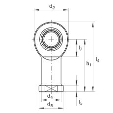 桿端軸承 GIR10-UK, 根據(jù) DIN ISO 12 240-4 標(biāo)準(zhǔn)，帶右旋內(nèi)螺紋，免維護(hù)