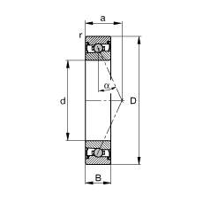 主軸軸承 HCS7014-E-T-P4S, 調(diào)節(jié)，成對(duì)或單元安裝，接觸角 α = 25°，兩側(cè)唇密封，非接觸，限制公差