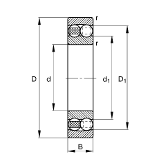 自調(diào)心球軸承 2315-M, 根據(jù) DIN 630 標(biāo)準(zhǔn)的主要尺寸