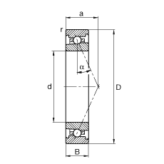 主軸軸承 HS71918-E-T-P4S, 調(diào)節(jié)，成對(duì)或單元安裝，接觸角 α = 25°，限制公差