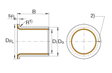 法蘭襯套 EGF25215-E40-B, 滑套，免維護(hù)，帶銅襯