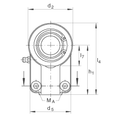 液壓桿端軸承 GIHNRK32-LO, 根據(jù) DIN ISO 12 240-4 標(biāo)準(zhǔn)，帶右旋螺紋夾緊裝置，需維護(hù)