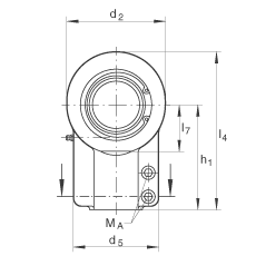 液壓桿端軸承 GIHNRK200-LO, 根據(jù) DIN ISO 12 240-4 標準，帶右旋螺紋夾緊裝置，需維護